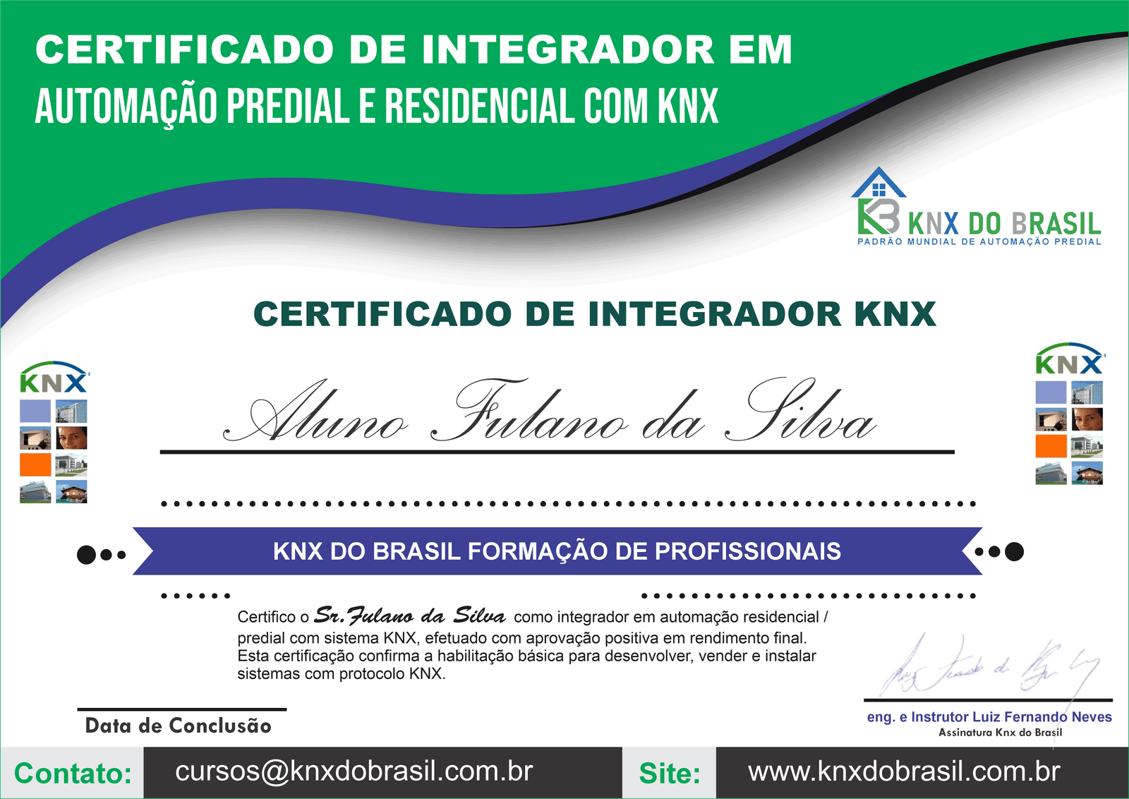 Certificado de Integrador em Automação Predial e Residencial com KNX
